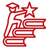 Red student outcomes icon