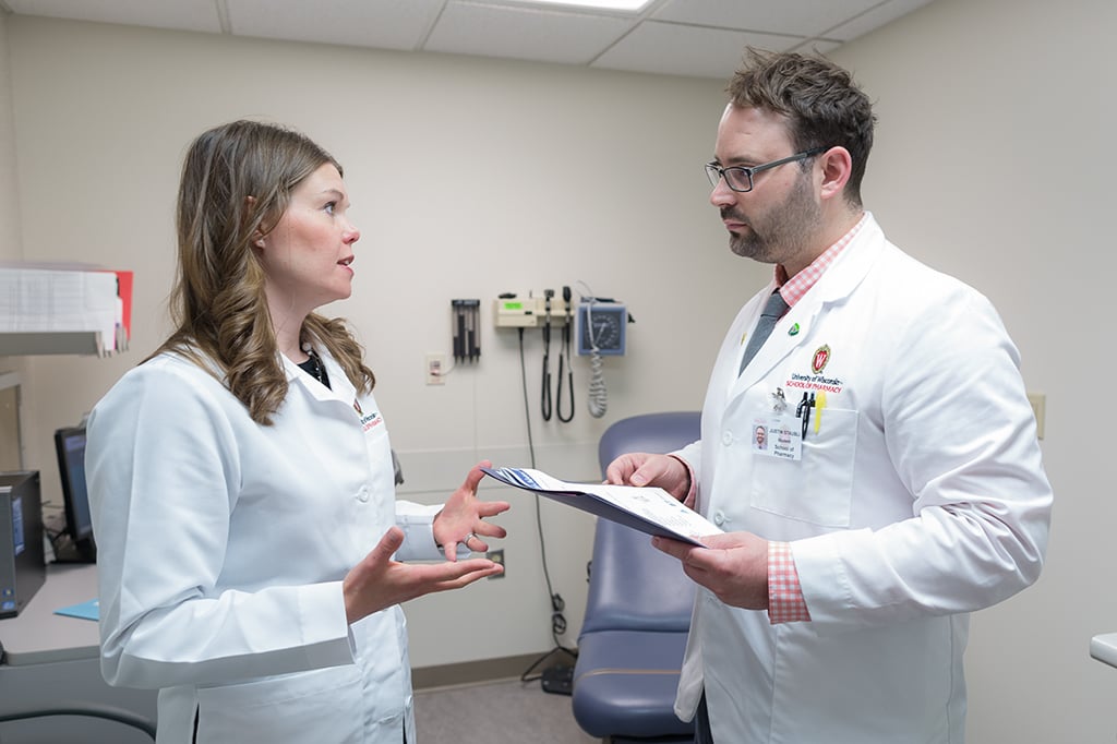 Professor Porter with resident in clinic setting